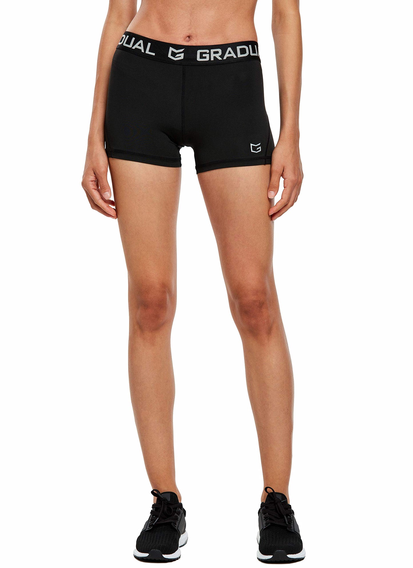 Women's Spandex Compression Volleyball Shorts 3" /7" Workout Pro Shorts for Women (3 Pack:Black/Black/Black, S)