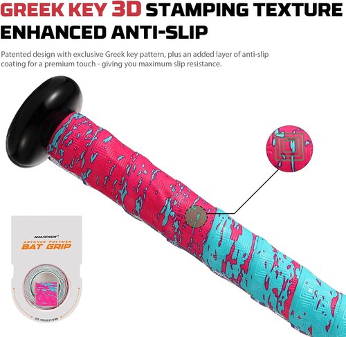 INSUM Bat Grip Tape - 1.1mm Non-Slip Baseball & Softball Wrap | Easy Install, All-Weather Performance