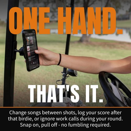 DESERT FOX GOLF Magnetic Phone Mount - Ultra Strong Magnetic Golf Cart Phone Holder - 360° Rotation - Secure No-Slip Grip - Instant GPS, Music, and Scoring App Access