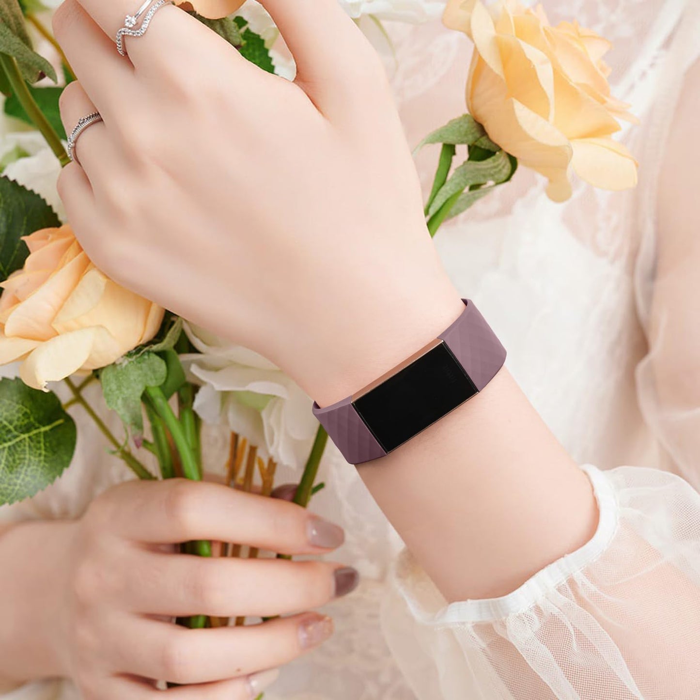 [10 Pack] Soft Silicone Wristbands Compatible with Fitbit Charge 4 Bands, Sports Replacement Straps for Fitbit Charge 4 / Fitbit Charge 3 / Charge 3 SE Women Men (Large, 10 Pack E)