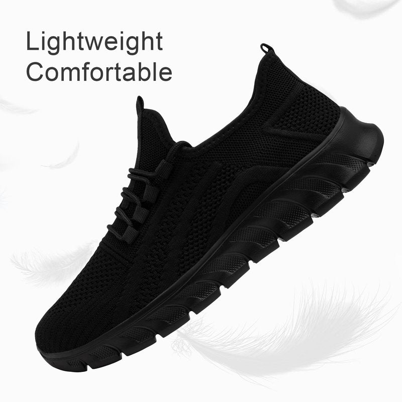RJYWGS Mens Shoes Black Sneakers for Men Running Tennis Gym Athletic Shoes Workout Comfortable Men Black Size 11