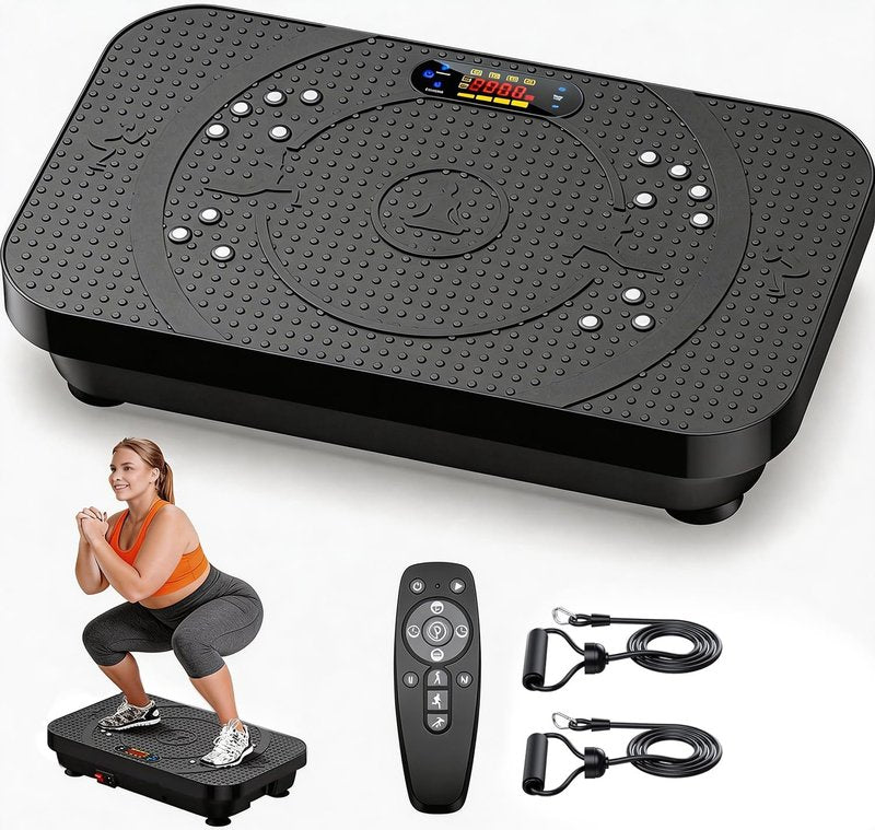 PBYRD Vibration Plate Exercise Machine -Full Body Shaker with Auto Mode, Acupressure Massage & Silicone Pedal, for Lymphatic Drainage, Weight Loss & Fat Burning, Home Fitness Equipment for Woman & Men