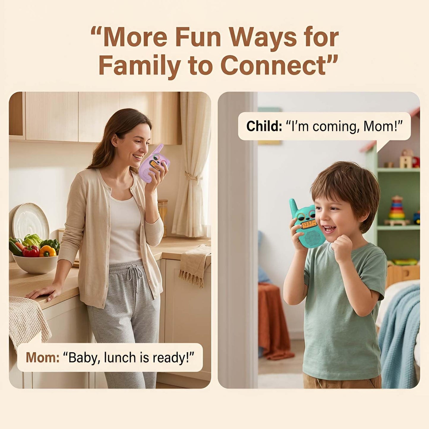 Qniglo Walkie Talkies for Kids, 3 Miles Long Range 22 Channels 2 Way Radio for Boys Girls Ages 3-12, Walkie Talkies for Outdoor Camping Hiking, Easter/Birthday Presents for 4 5 6 7 8 Year Old