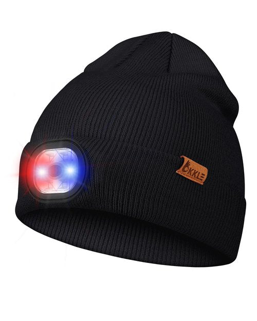 OKKLE LED Beanie Hat with Light, USB Rechargeable Beanie for Men & Women – Great Gift for Dad, Husband, Him, Stocking Stuffer Black