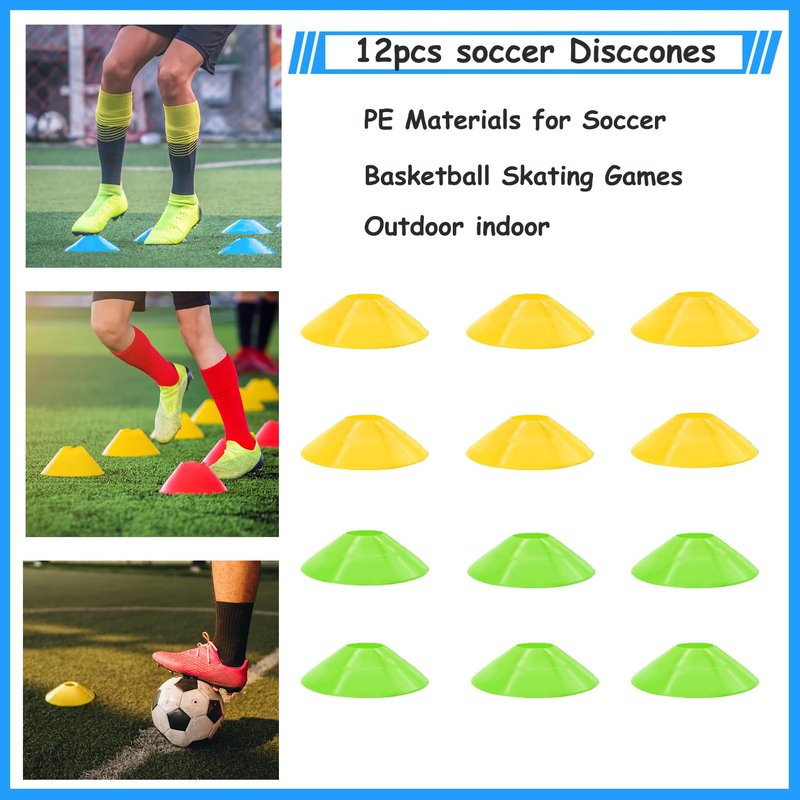TGLITC Soccer Agility Training Equipment Set, Soccer Accessories 12 Rung 20Ft Agility Ladder, 12 Disc Cones, Solo Soccer Trainer, Jump Rope - Speed Training Equipment Gifts for boy