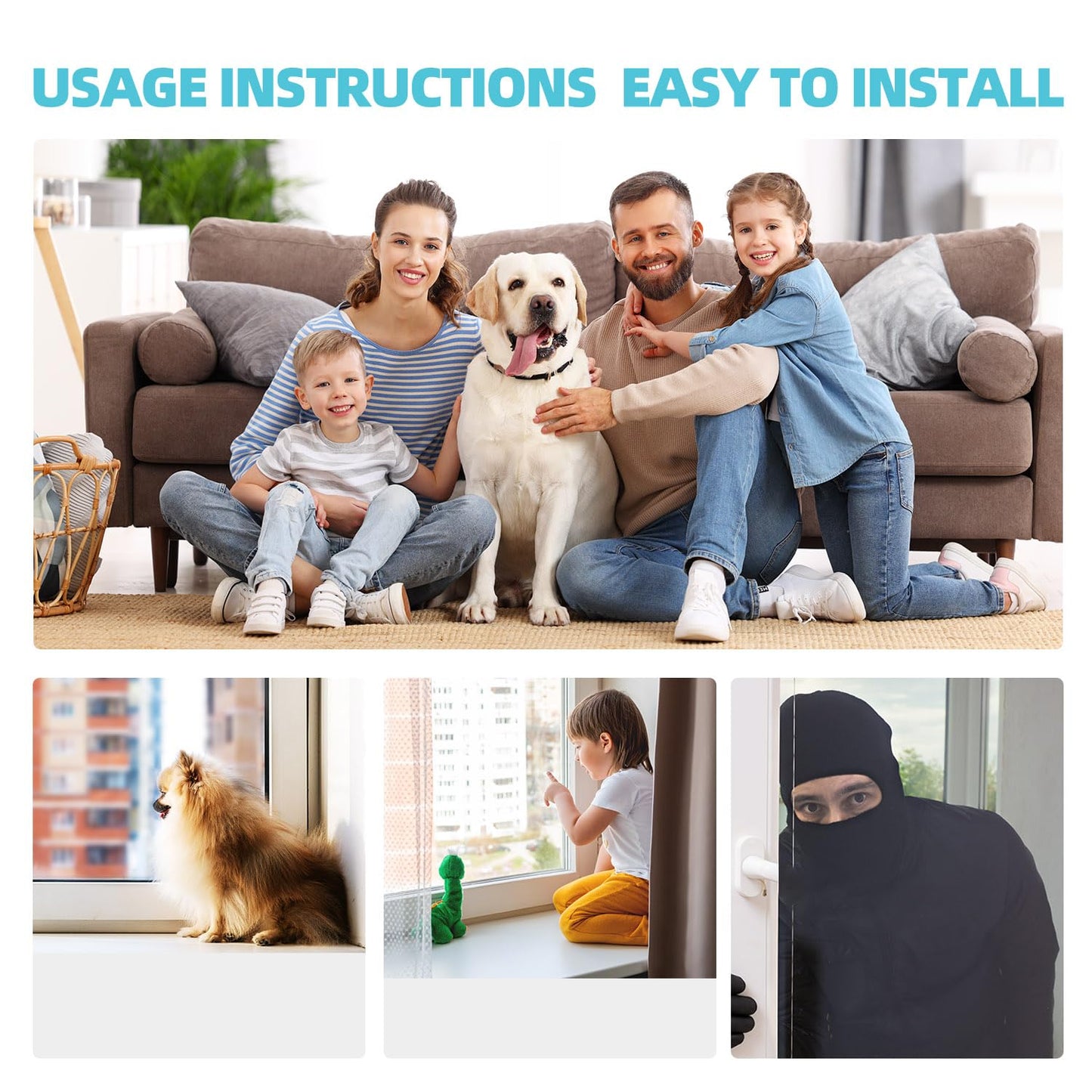 PINGXNG Window Locks for Up and Down Windows 4 Pack Window Stopper Sliding Window Lock for Vertical Horizontal Sliding Windows Doors with Key Aluminum Window Security Locks Child Proof(Silver Medium)