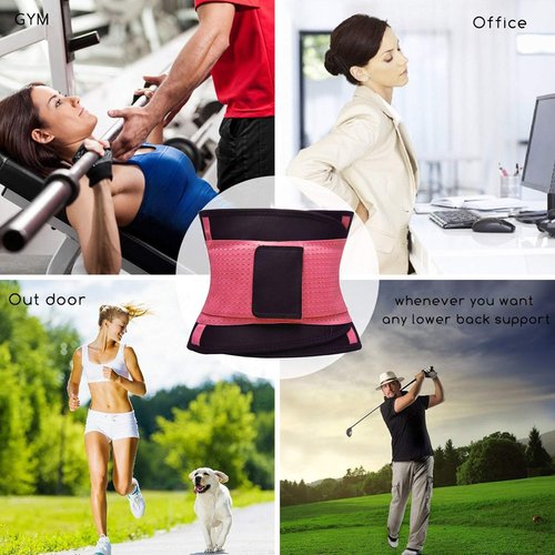 VENUZOR Waist Trainer Belt for Women - Waist Cincher Trimmer - Slimming Body Shaper Belt - Sport Girdle Belt (UP Graded)(Pink,Large)