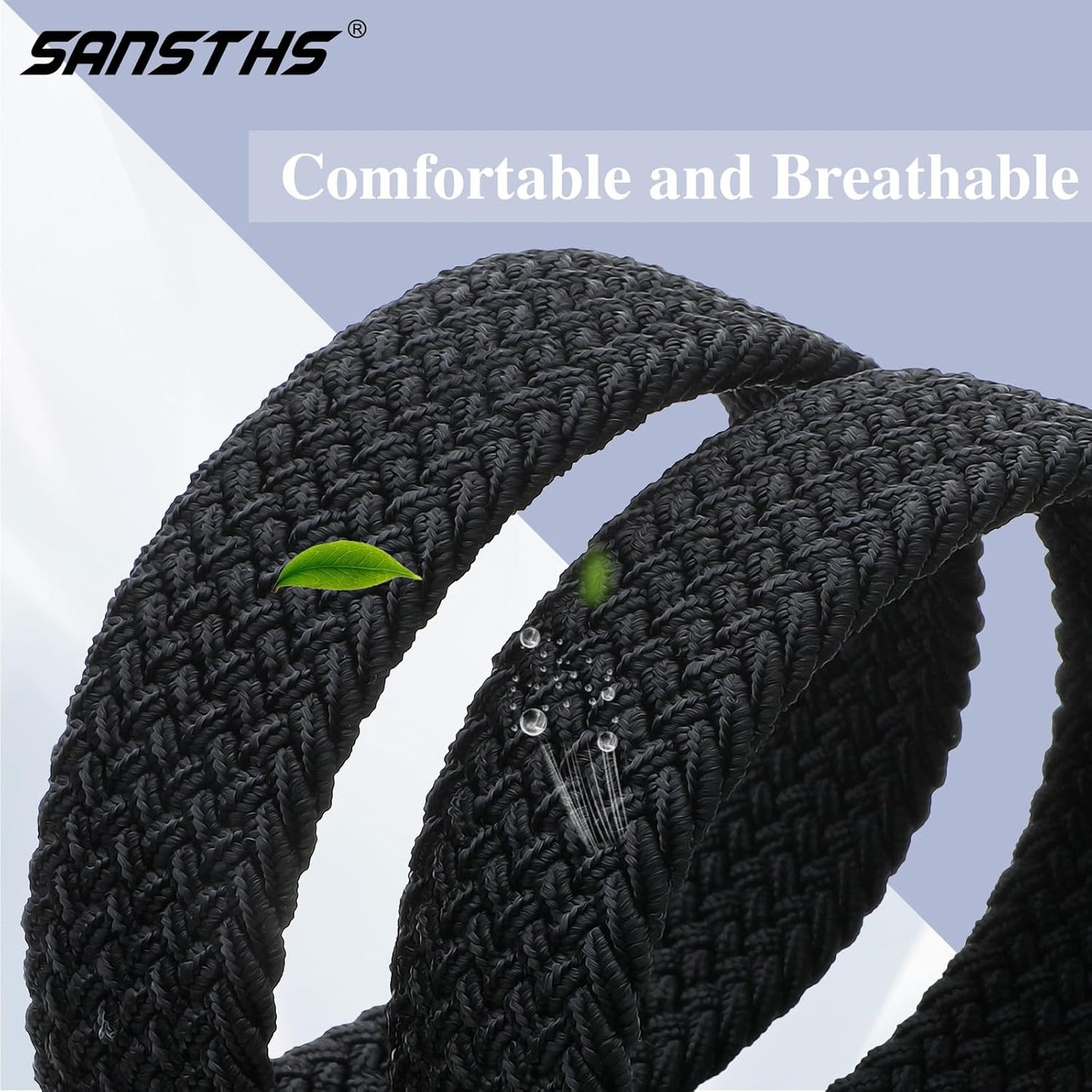 SANSTHS Golf Belt - Elastic Braided Design with Metal Buckle for Men & Women | Perfect for Travel & Casual Wear