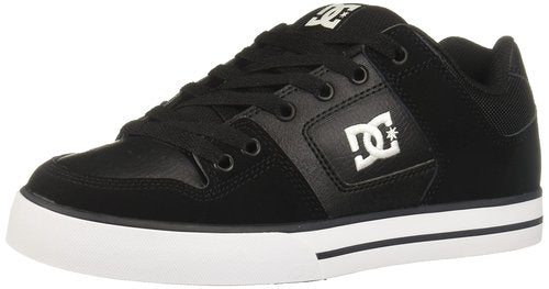 DC Men's Pure Casual Low Top Skate Shoe, Black/Black/White, 7 D D US