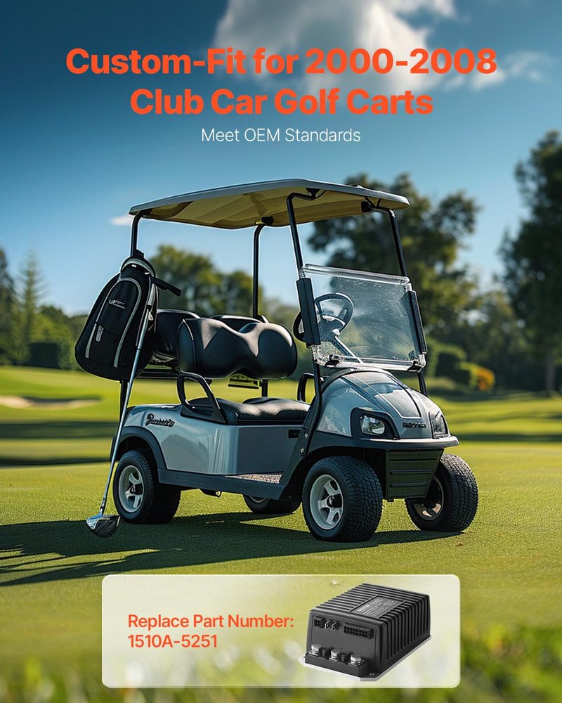 VEVOR Golf Cart Speed Controller, 36V and 350A, DC Motor Controller Replacement for 1994-2019 EZGO Golf Carts, IP65 Rated Protection, Aluminum Alloy & ABS Housing, Compatible with 1206-4301 Models