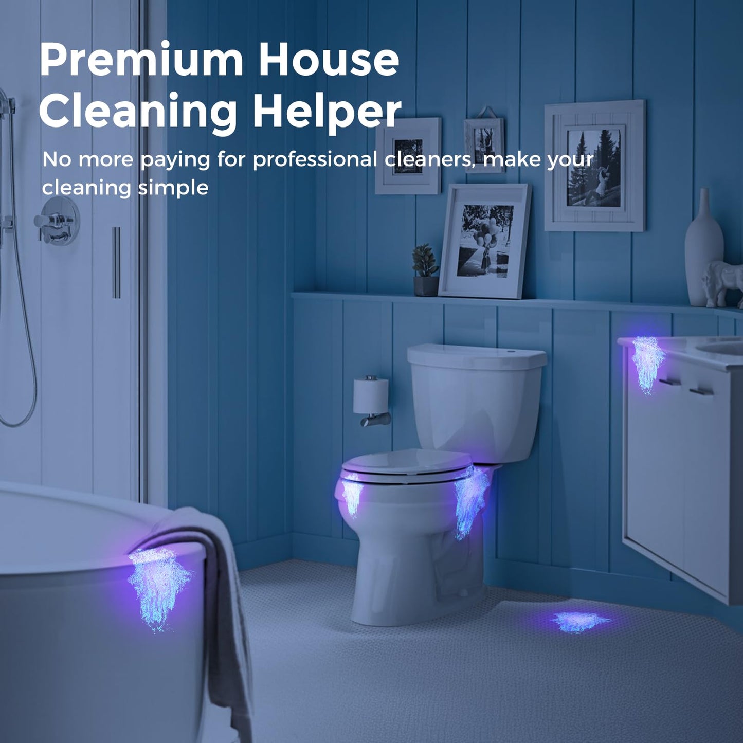 RECHOO Black Light UV Flashlight, 395nm Blacklight Rechargeable Flashlights UV Light, Portable Mini Black Light for Pet Urine Detection, Bed Bug, Dry Stains, Resin Curing, Scorpions Finder