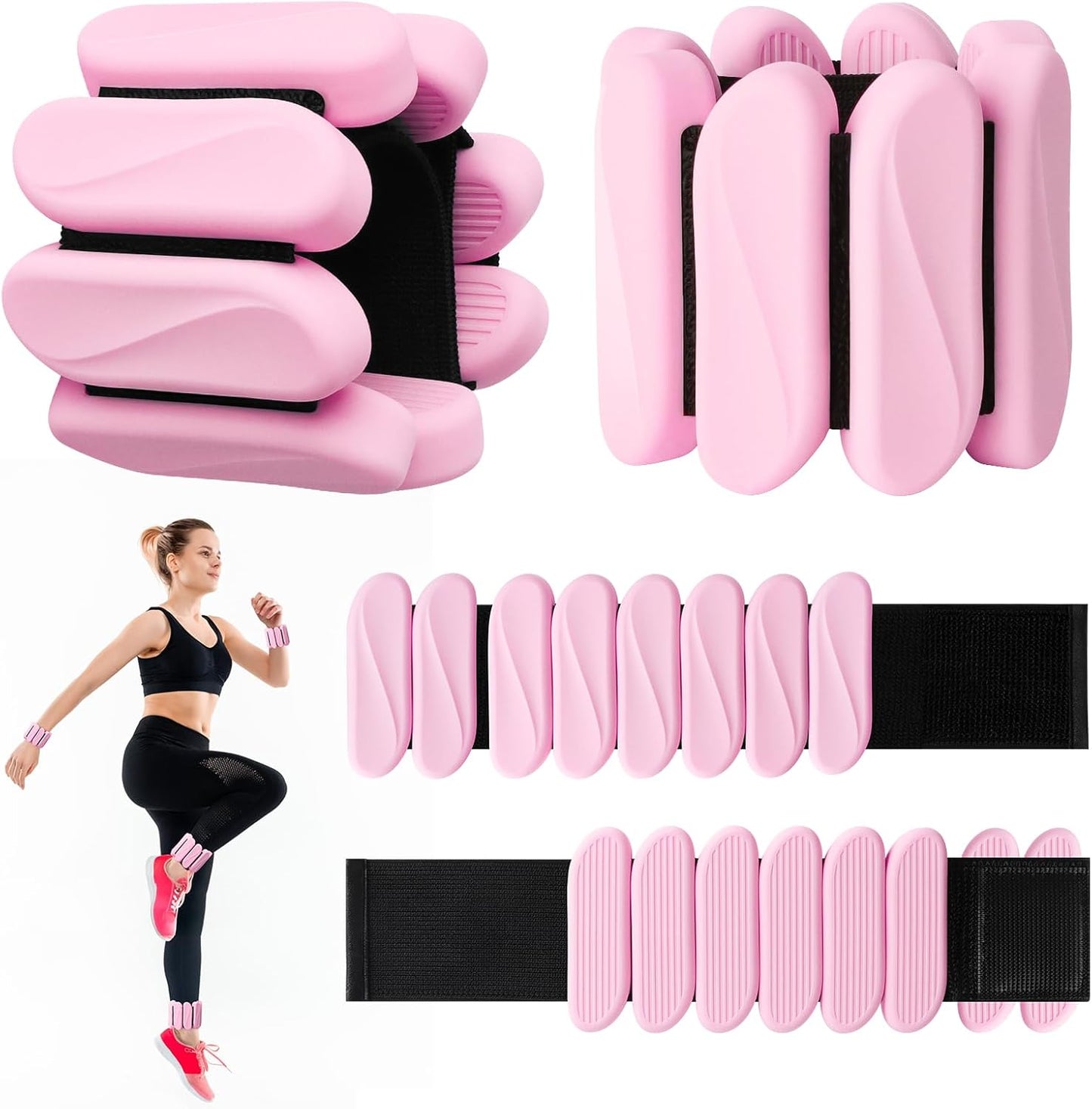 Skiennix Wrist Weights - Adjustable 2lb Wearable Arm & Ankle Weights for Yoga, Pilates & Gym