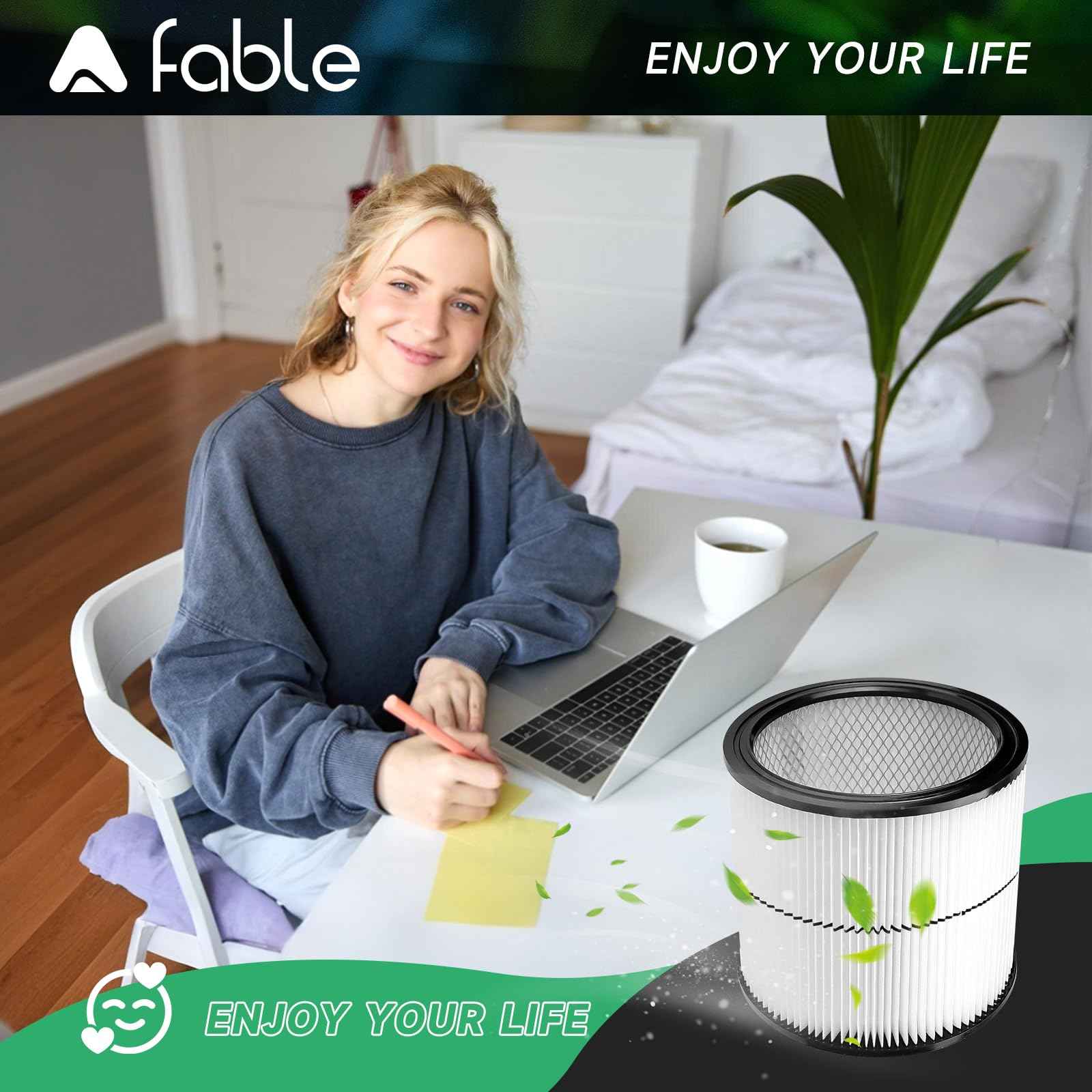 A FABLE 17884 Filter Compatible with Craftsman 9-17884 17935 17937 17920 shopvac Replacement Part Fit 6 Gallon and Larger Wet Dry Vacs (17884 Vacuum Cartridge Filter + Foam Sleeve + Brush 1pack)