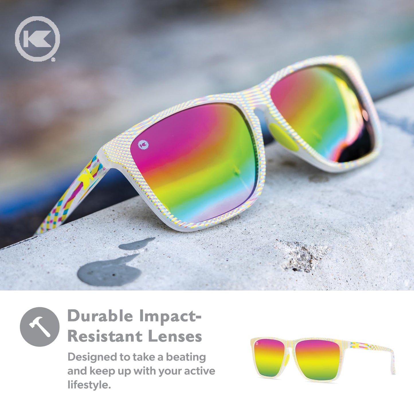 Knockaround Square Polarized Sunglasses for Men & Women - UV400 Protection