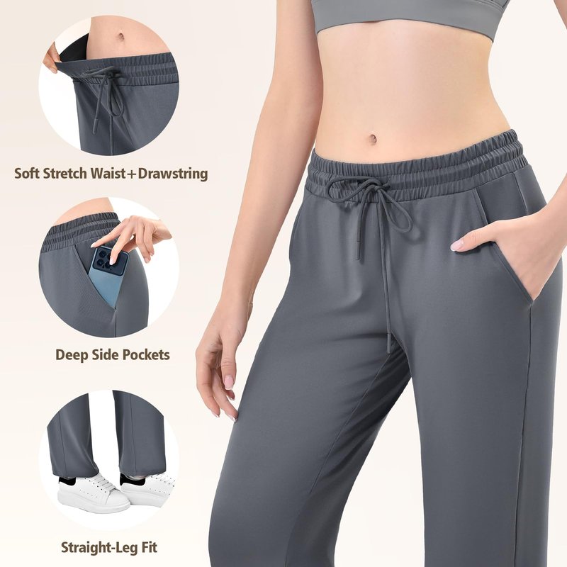 Walifrey Wide Leg Sweatpants for Women, Baggy Track Pants with Poackets Drawstring for Joggers Casual Wear(Black XL)