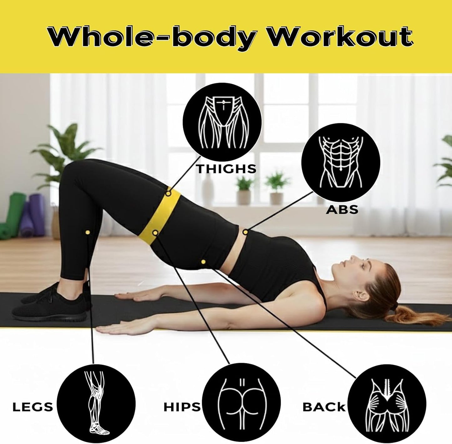 Skiennix Resistance Bands - Versatile Workout Loop Bands Set for Men & Women | 5-Piece Kit for Stretching, Pilates, Yoga, and Physical Therapy
