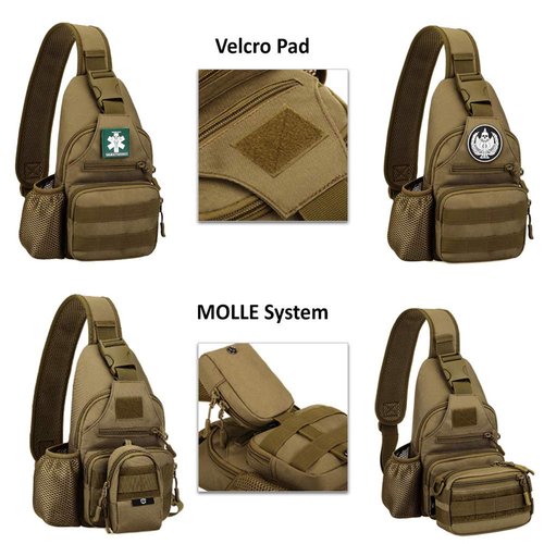 BAIGIO Tactical Sling Backpack Bag for Men Molle Crossbody Shoulder Bags Military EDC Chest Pack One Strap Daypack