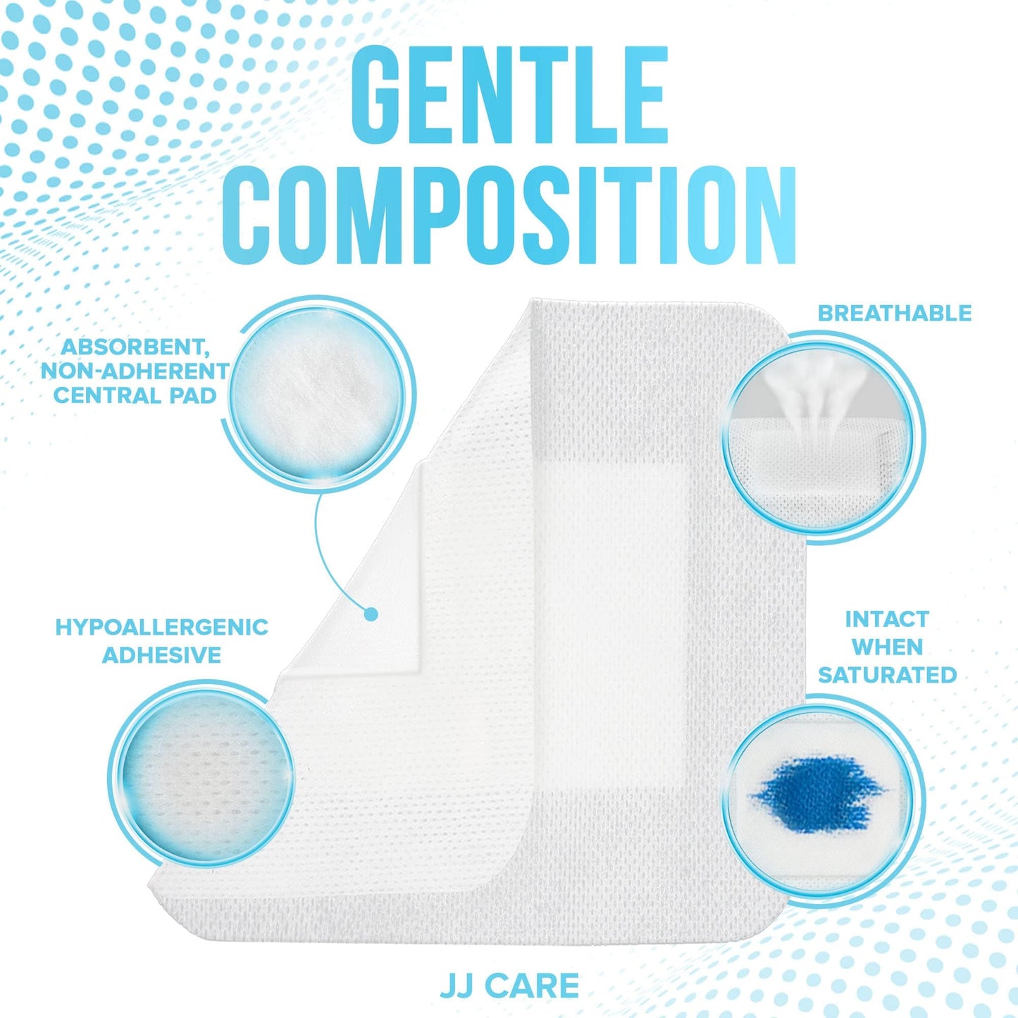 Adhesive Island Dressing [Pack of 25], 6x6 Sterile Bordered Gauze, Breathable Island Wound Dressing, Individually Wrapped Adhesive Gauze Bandages with Non-Stick Central Pad