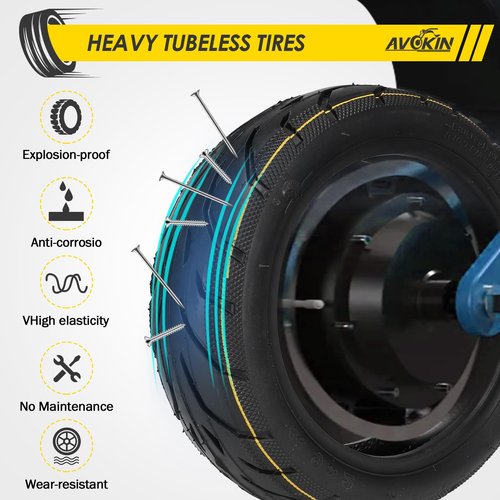 AVOKIN 9x2 Rubber Self-sealing Tubeless Tire, 9 Inch Electric Scooter Tires with Live Glue Repairable for Electric/Mobility/Kick Scooter