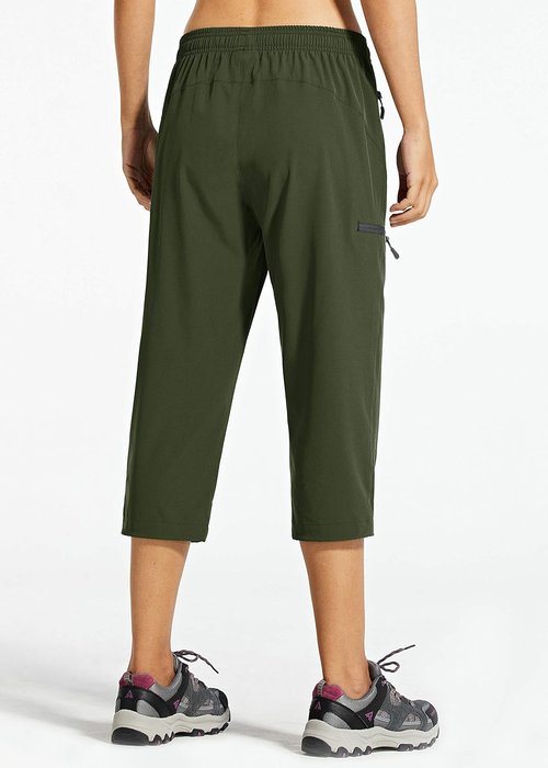 Libin Women's Capri Pants - Lightweight Quick-Dry Cargo Capris with Zipper Pockets | Perfect for Hiking & Travel
