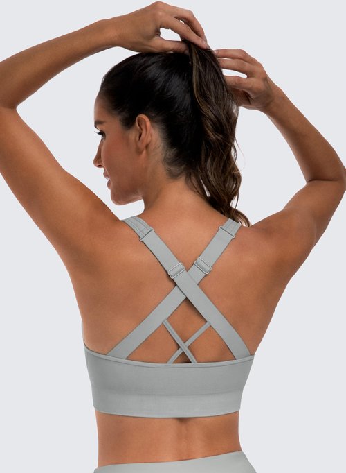 3-Pack Criss-Cross Strappy Sports Bras for Women - Padded High Impact Seamless Yoga Exercise Athletic Bra
