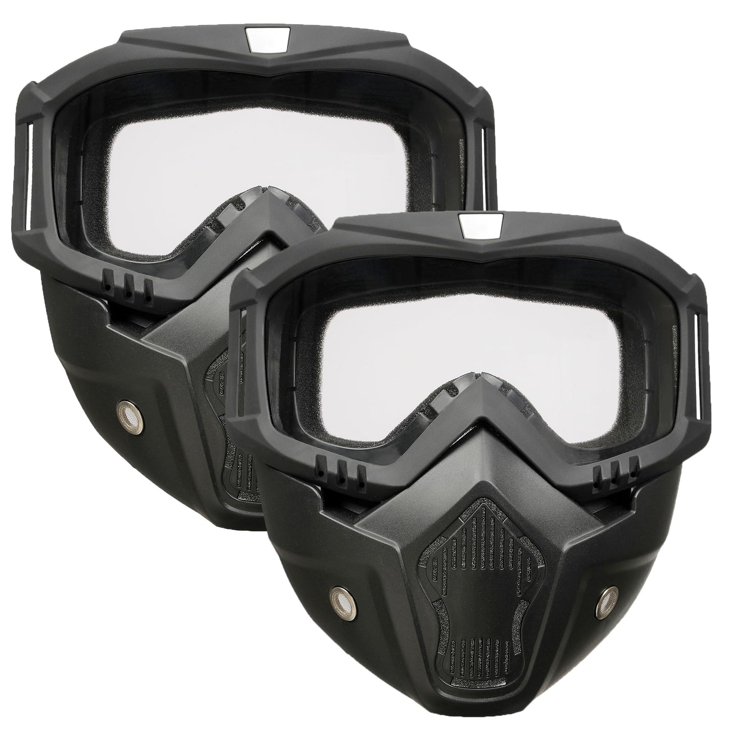 OQUQO 2 Pack Airsoft Mask Full Face, Tactical Mask, Motorcycle Helmet Goggles with Removable Face Mask for Men Women