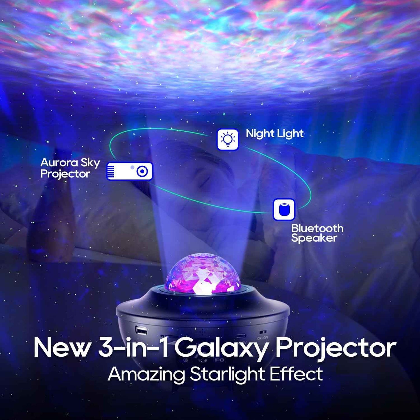 Galaxy Projector Star Projector, Bluetooth Speakers Night Light Timer Remote Control, Room Decor for Teen Girls/Led Lights for Bedroom Decor/Teen Children Adults Gift