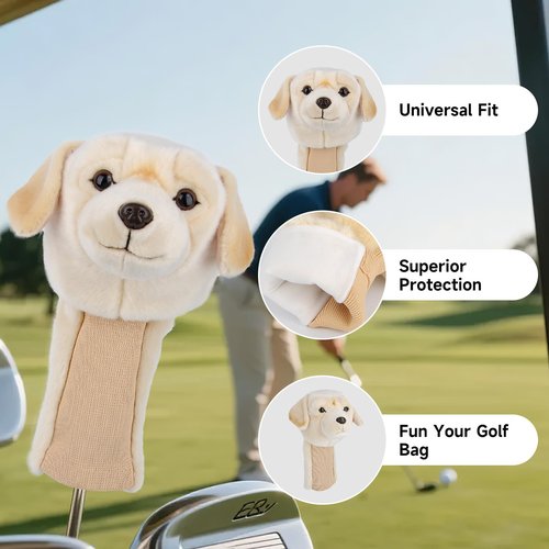 Labrador Retriever Golf Driver Head Cover, Funny Golf Head Covers, Cute Animal Golf Club Head Covers Golf Gifts for Men Women Plush