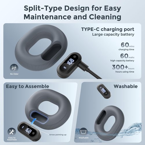 Smart Grip Strength Trainer with Bluetooth APP - Squeeze to Play Games & Scroll TikTok Hands-Free, Soft Silicone, Portable Hand Exercise for Strength, Stress Relief & Rehab (30 LB)