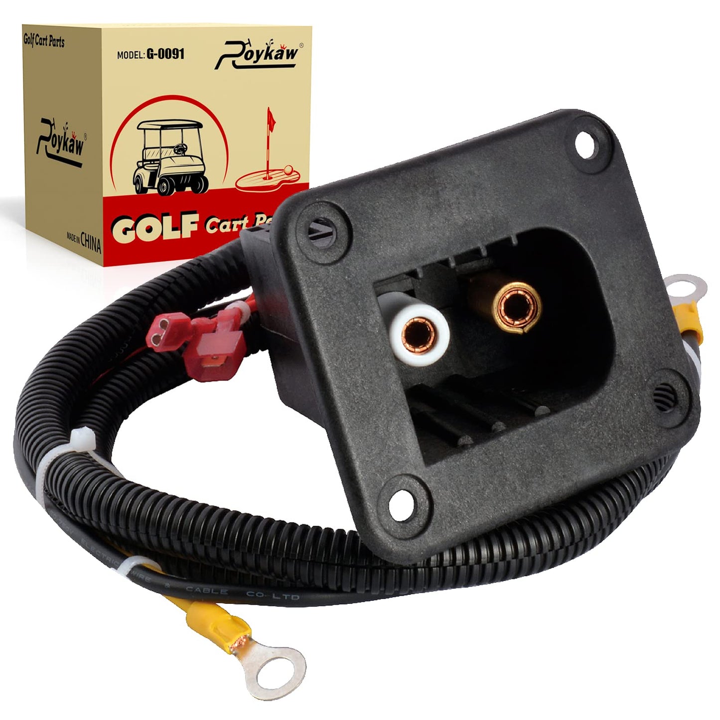 Roykaw Golf Cart Powerwise Charger Receptacle with Harness & Reed Switch Compatible with EZGO TXT/Medalist/Workhorse 36V Golf Cart Models Replaces OEM # 73051G29, 73063-G01