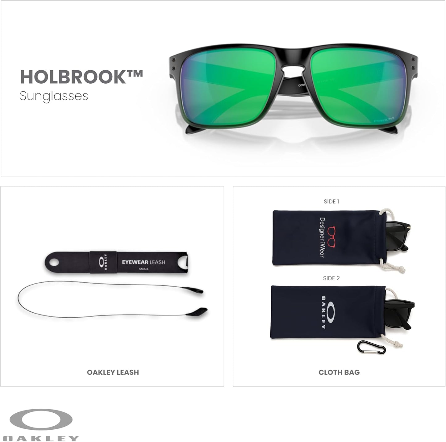 OAKLEY Holbrook OO9102 Square Sunglasses for Men - Includes Accessory Leash Kit & Microfiber Pouch