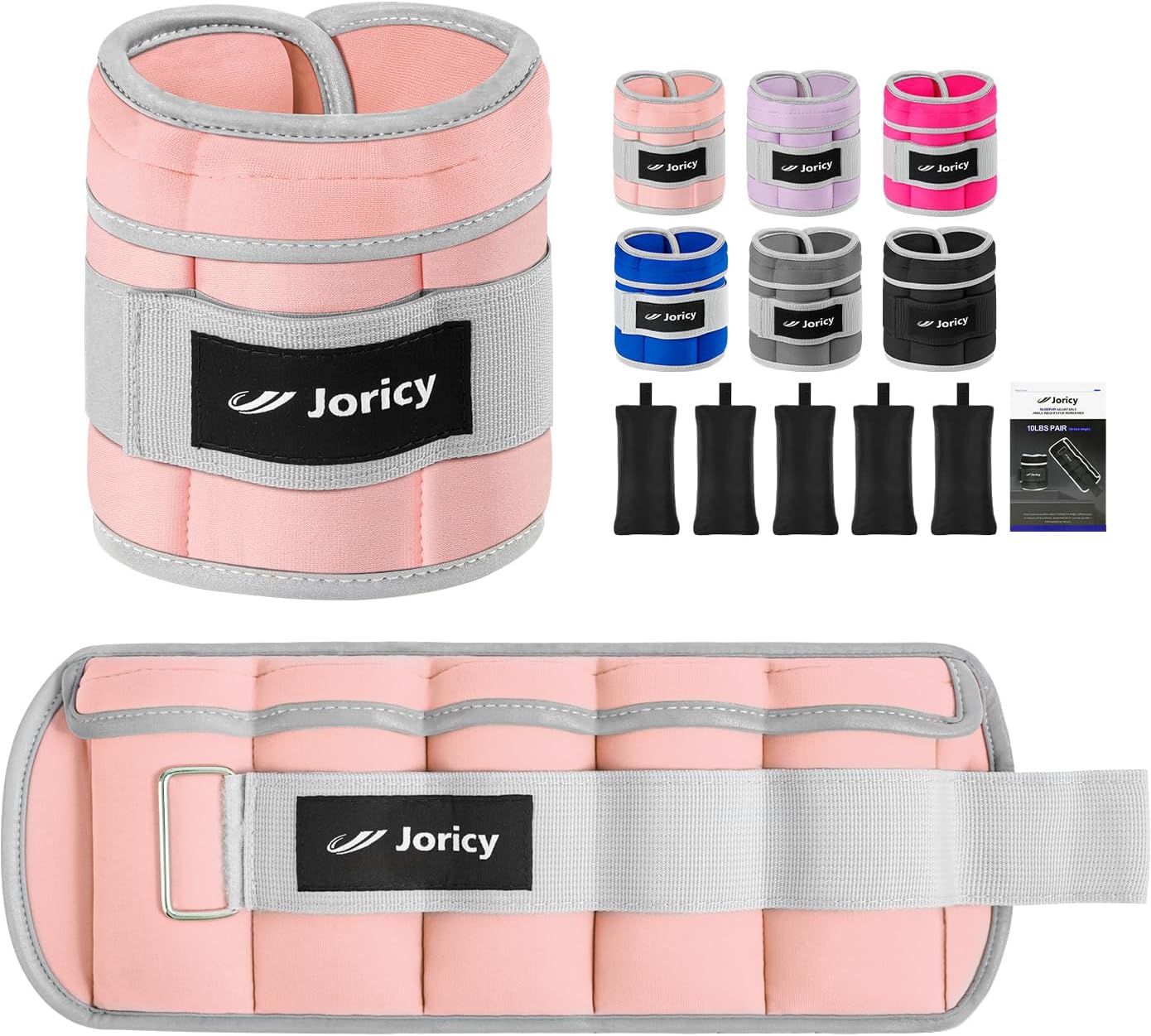 Skiennix Adjustable Ankle Weights - Removable Weight Options for Strength Training | 1-10 LBS, 1 Pair