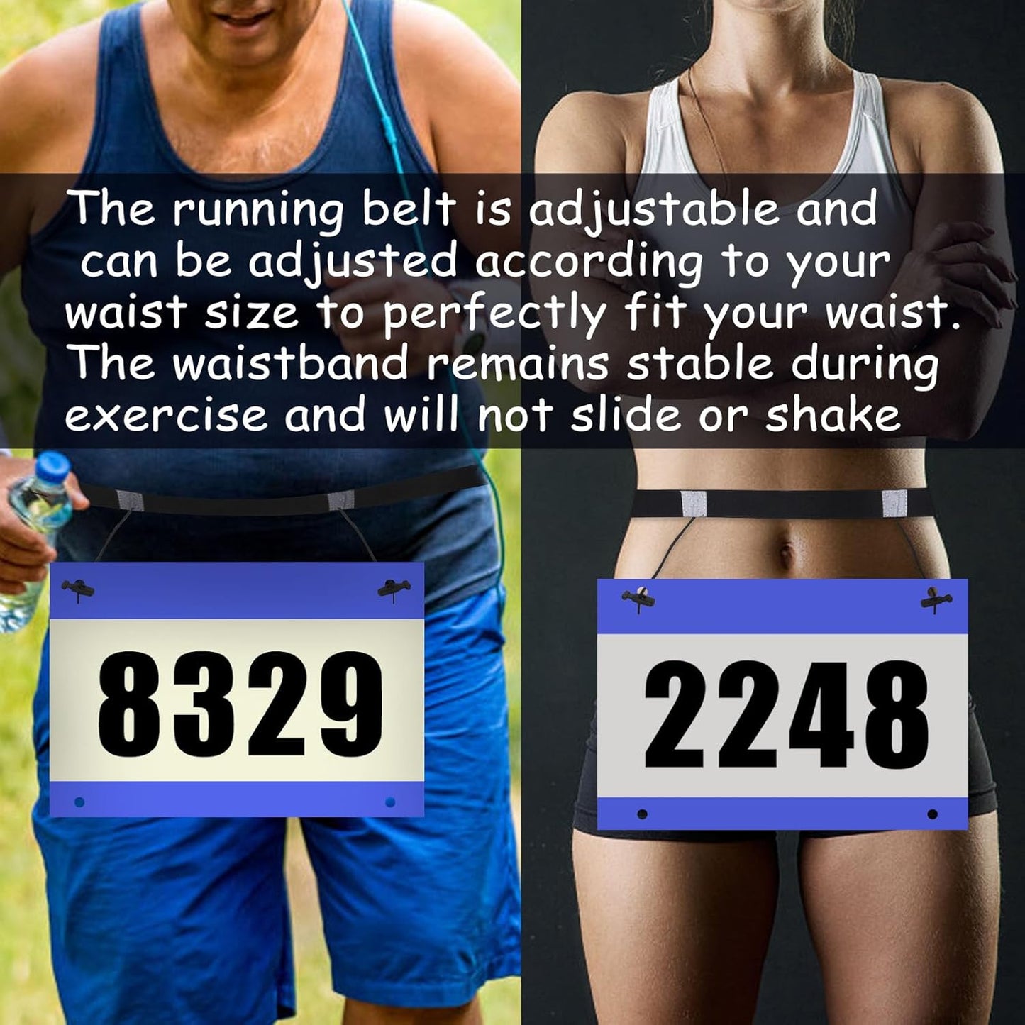 Skiennix Race Number Belt - Adjustable, Comfortable Fit for Runners | Lightweight & Durable Design