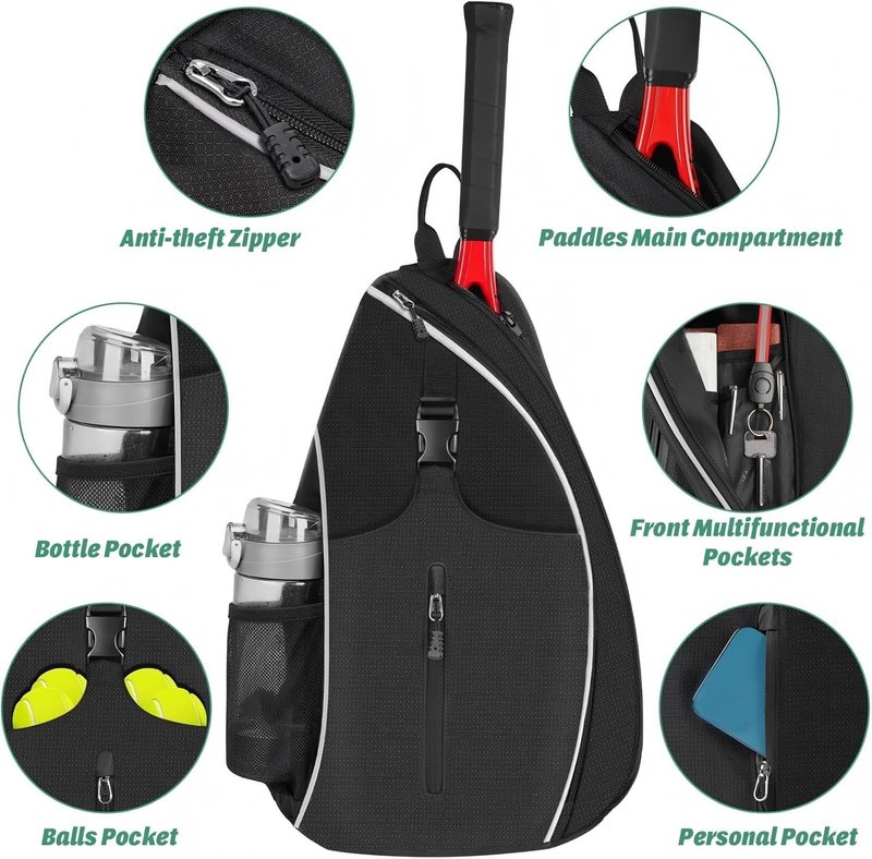 SSZYace Tennis Bag for Men Women Tennis Racket Bags Tennis Backpack for Women Men Waterproof Crossbody Sling Pickleball Bags Pickleball Bag for Boys Girls Youth Tennis Racket Bag