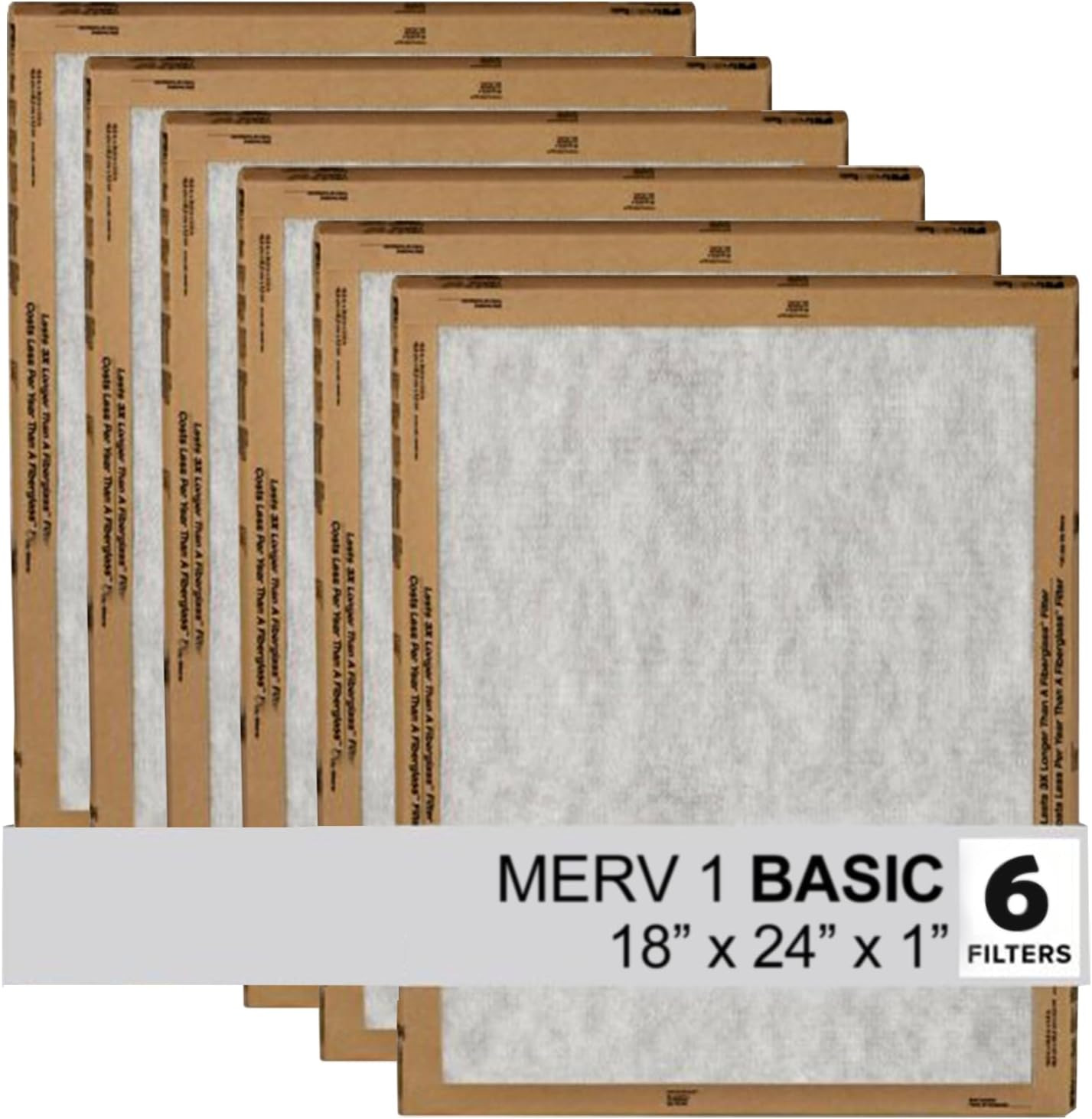 Filtrete 20x25x1 MERV 1 Air Filter Replacement - 6-Pack for HVAC & Furnace