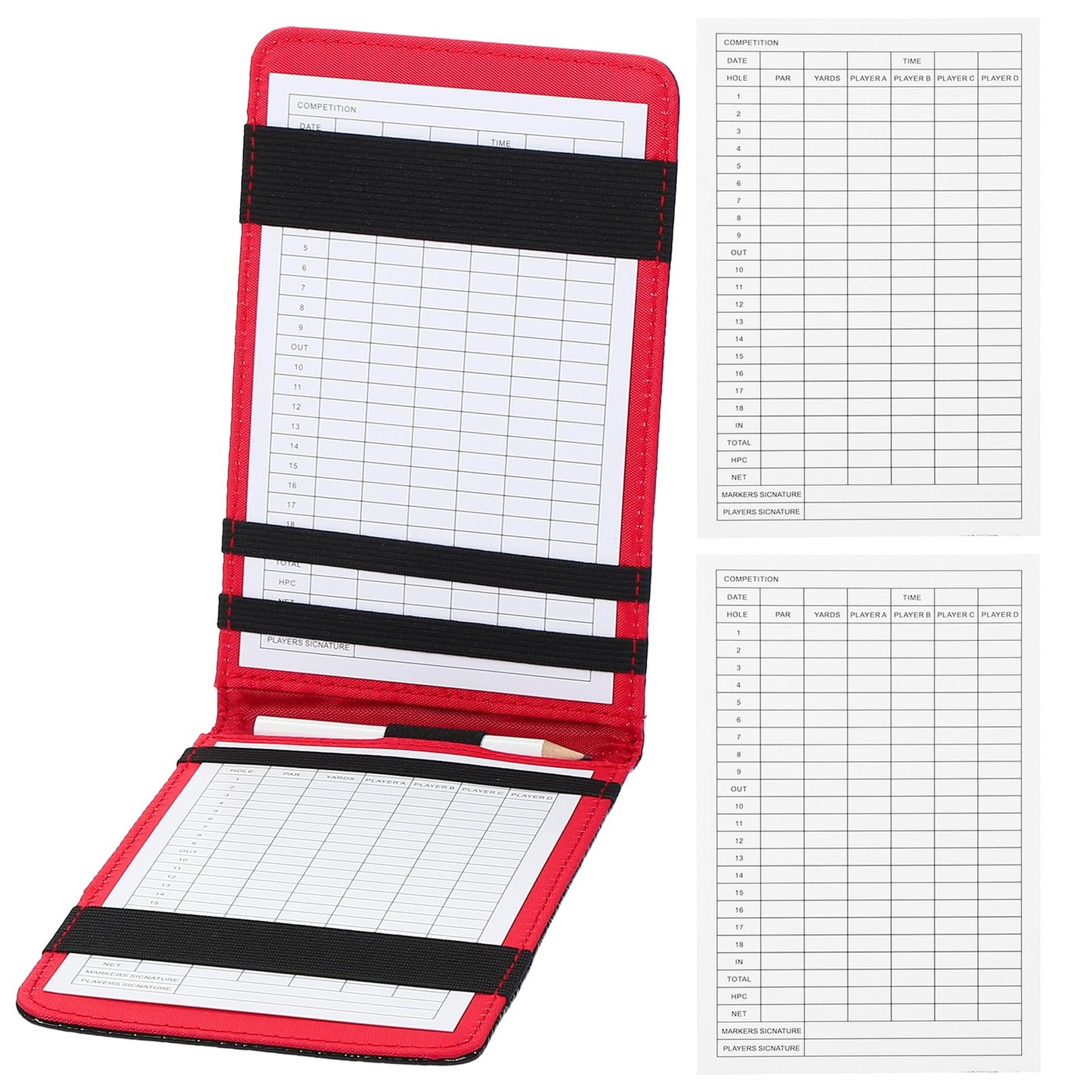 PATIKIL Golf Scorecard Holder, Leather Yardage Book Cover Golf Scorecard Book with Pencil Loop for Golfers Golf Club Golf Club Accessories, Blue