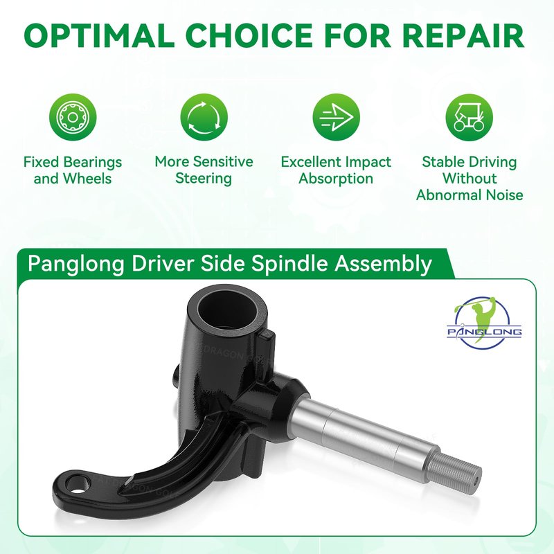 Panglong EZGO RXV Golf Cart Driver Spindle Assembly-Front Spindle Left, Suitable for 2008-Up EZGO RXV G & E, EZGO RXV Spindle Left Side Replace OEM# 601413 607413