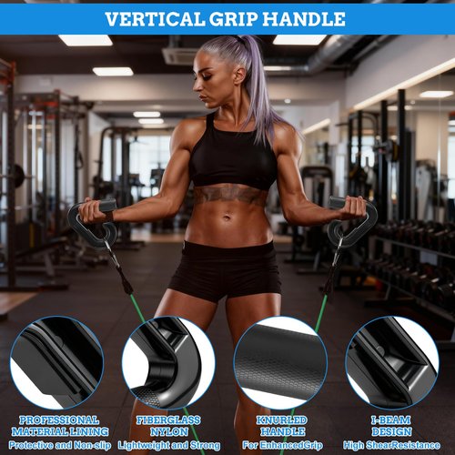 Pull Up Handles, 2 Pack Multifunctional Grip Gym Handles Robust, Ergonomic Portable Neutral Grip, for Home Gym, Strength Training, Resistance Bands Grip, Barbell, Row, Deadlift, Resistant, Bands