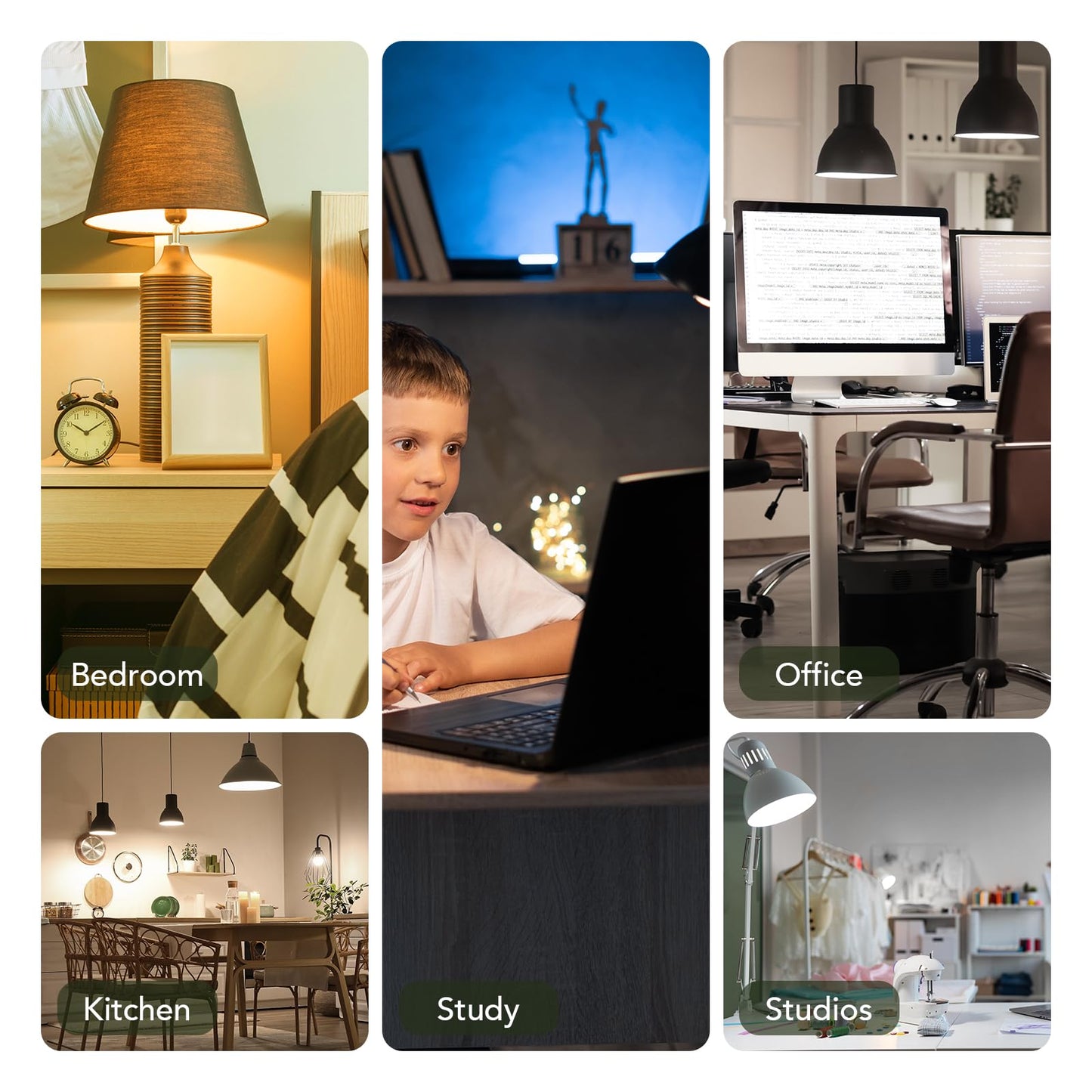 BUBO A19 LED Light Bulbs, 40 Watt Equivalent LED Bulbs, Soft White 2700K, 550 Lumens, E26 Standard Base, Non-Dimmable, 5W Soft White LED Bulbs for Bedroom Living Room Home Office, 3 Pack