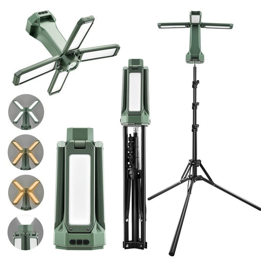 SakerNeo Portable Camping Light with Stand 67'' Rechargeable Work Light - 6500Lumen, 20000mAh Battery, 2700K-6000K Dimmable Camping Lattern with Magnetic Base for Camping, Garage, Emergency