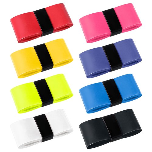 LIQWEI 8 Pcs Tennis Racket Grip Tape, Tacky Non-Slip Badminton Rackets Grip Tape, Sweat-Absorbing Cushion Wrap Head Grips Racket Cover for Tennis, Golf, Baseball, Bat, Universal Grips Tapes