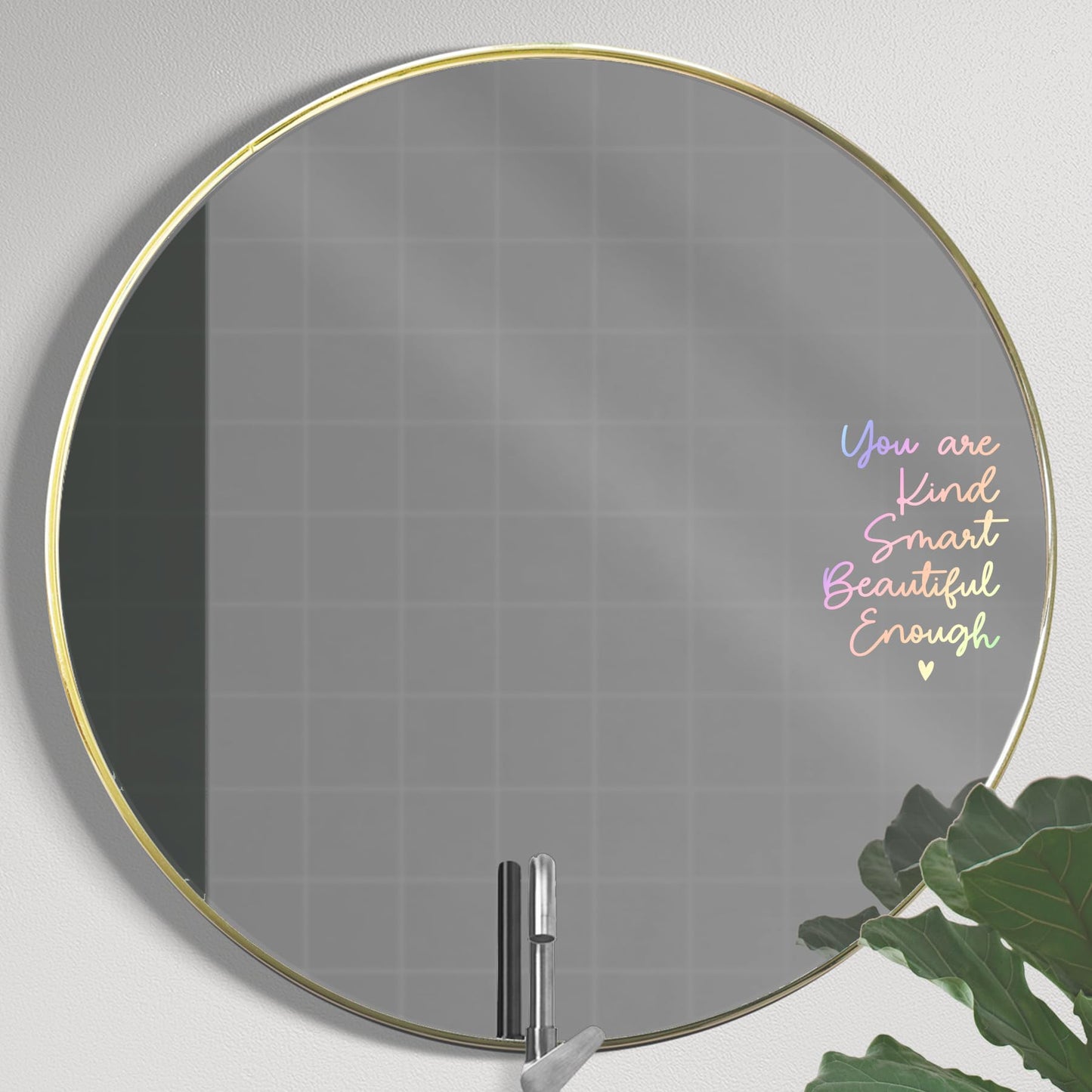 Mirror Sticker for Girls Room Bedroom - Vinyl Decal, Bathroom Wall Decals, Positive Affirmation, Slogan Wall Sticker, 5.5x7.7 Inch (Without Mirror)