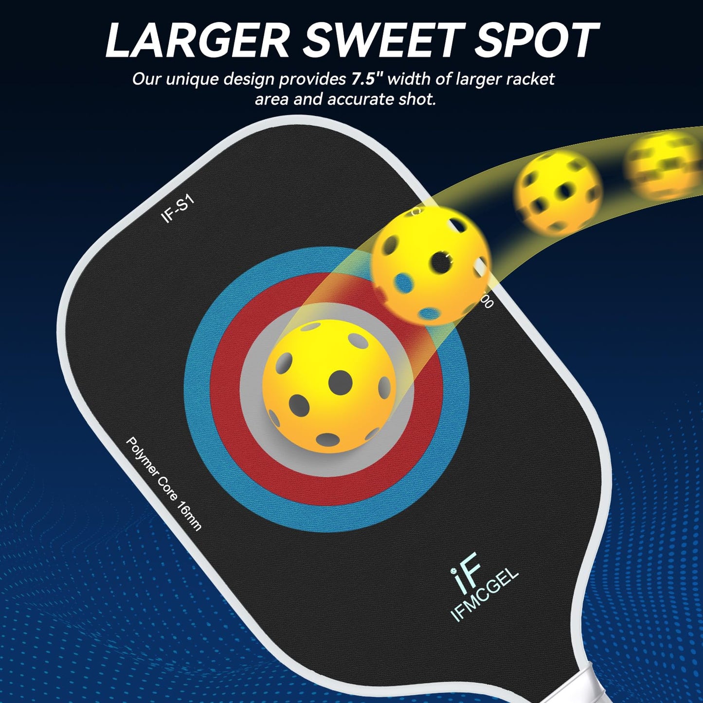 T700 Carbon Fiber Pickleball Paddle w/Carbon Abrasion Surface & 16mm Honeycomb Core for Ultimate Spin, Power & Control, Ideal for Men, Women, Novice, Intermediate & All Levels (A: White)