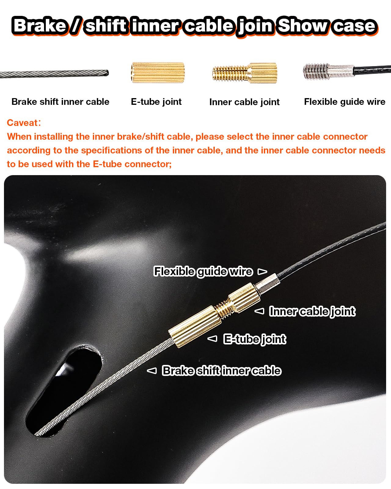 LEBYCLE Internal Cable Routing Kit for Bike Frame, Magnetic Flexible Cable Guide Tool for Brake, Shift, and Di2 Lines (Orange)
