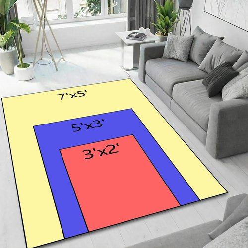 Basketball Rug - Non-Slip 3'x5' Basketball Court Design for Bedroom, Living Room & Game Room Decor
