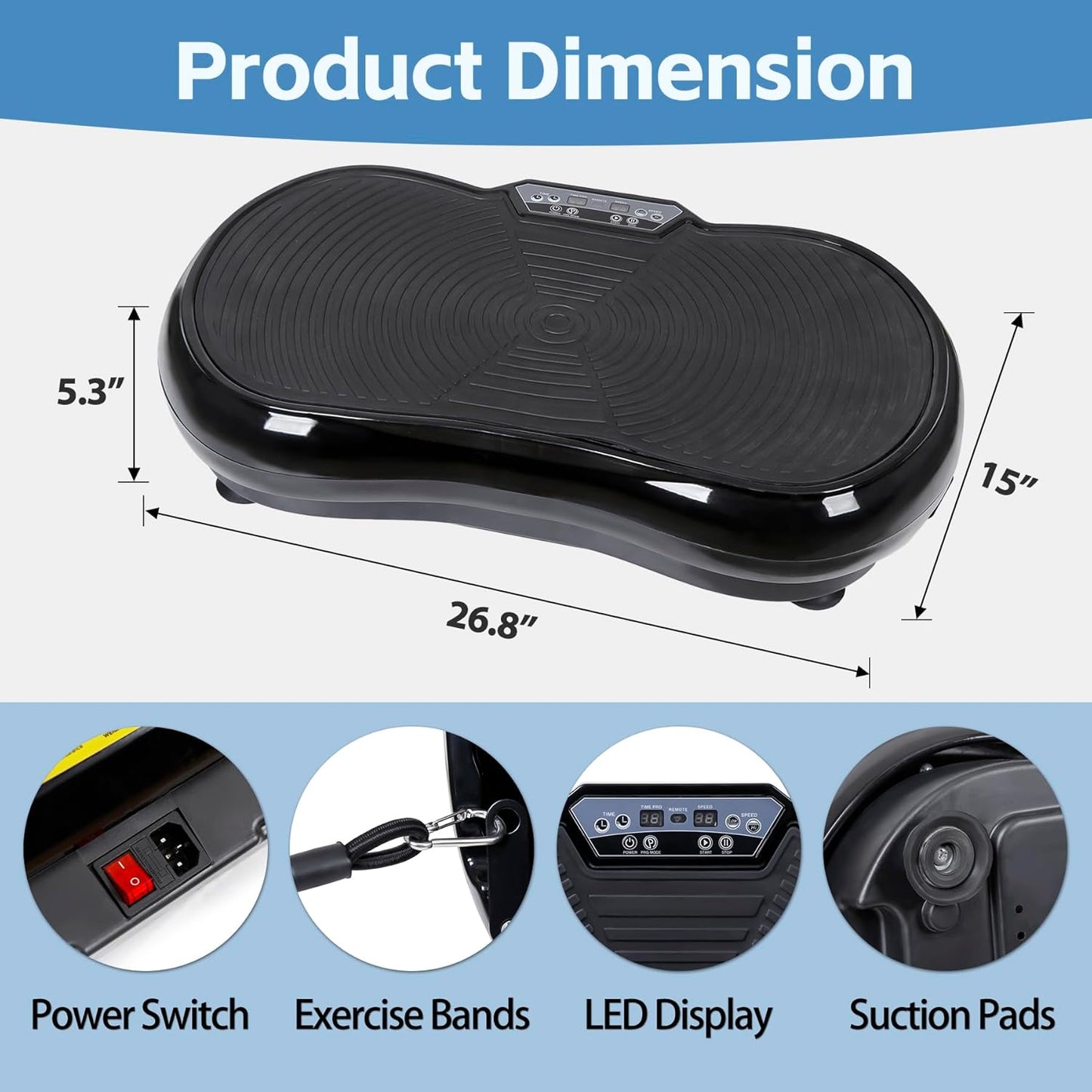 SUPER DEAL Pro Vibration Plate Exercise Machine - Whole Body Fitness Platform with Bluetooth & Remote Control