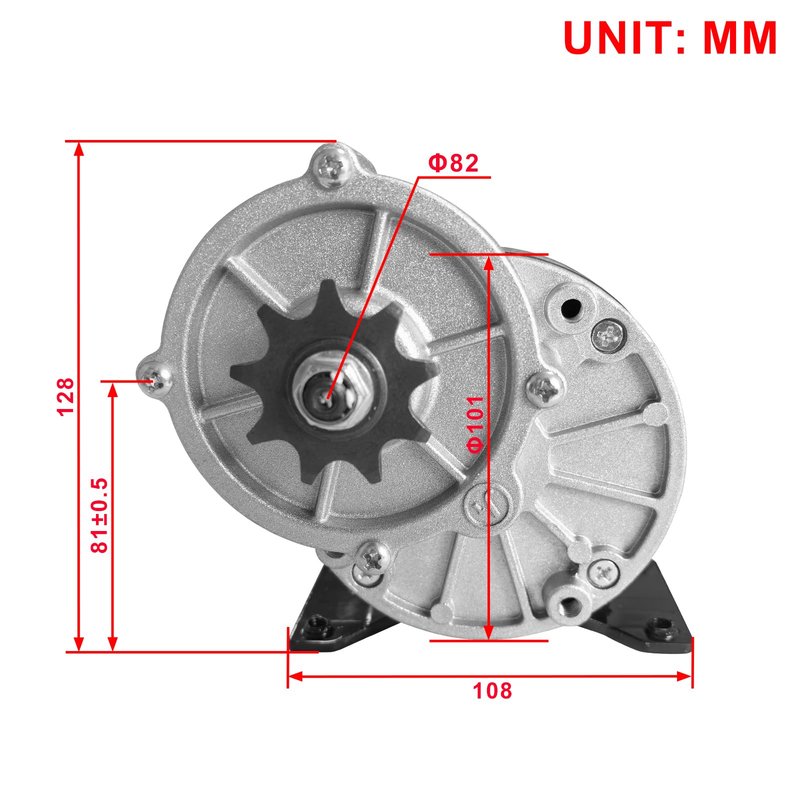 Bemonoc DC 12V 250W Gear Reduction Motor with 9 Tooth Sprocket, MY1016Z2 Brushed Motor for E Scooter, Electric Wheelchairs, Motorcycles, Massagers and Mowers