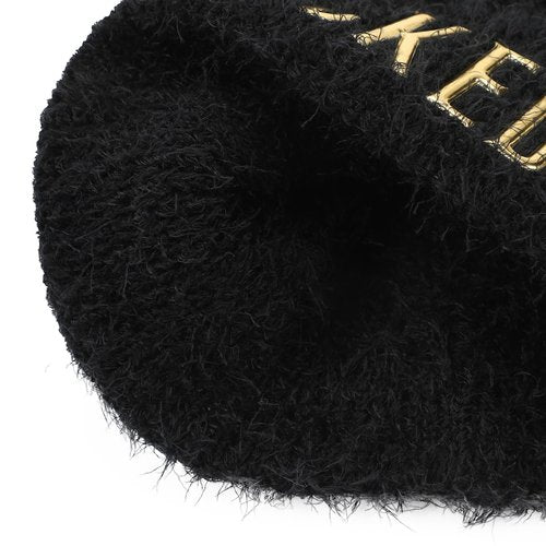 Bioworld Wicked Logo Black Fuzzy Yarn Cuff Beanie