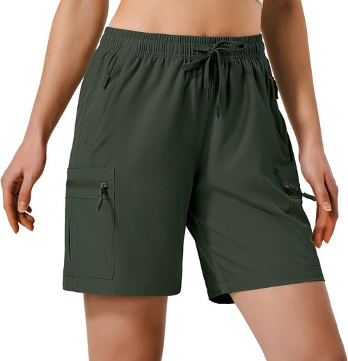 Hugut Women's Hiking Cargo Shorts - Quick Dry, Lightweight, Water Resistant | Ideal for Camping & Travel