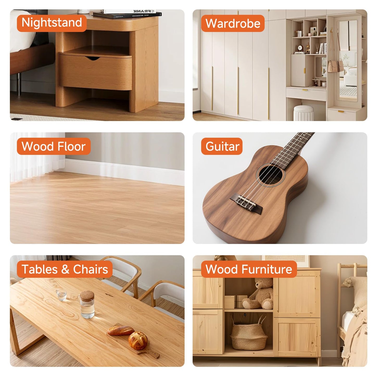 Mollor All Purpose Wood Filler, White Wood Putty Repair for Holes, Quickly Restore Any Broken and Defective Wooden Furniture, Door Frame Repair Kit Stainable (5.29oz/150g)